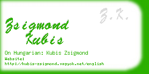 zsigmond kubis business card